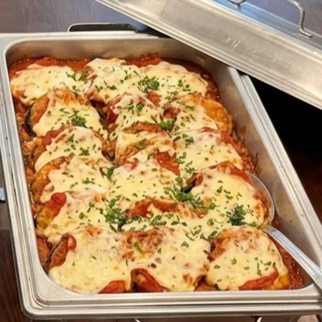 Half Tray 3-Cheese Eggplant Parm.