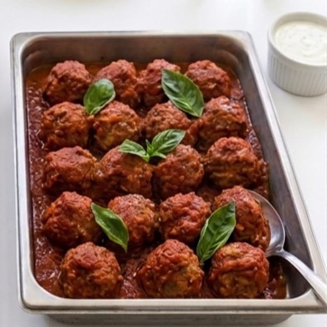 Half Tray Fork & Knife Meatballs.
