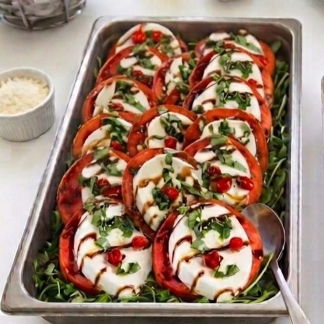 Full Tray Mozzarella Tomato Stack.